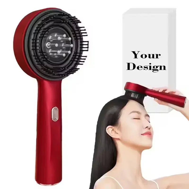 Elektrischer Massagekamm mit Rotlicht – 3 Modi & Öl-Applikator