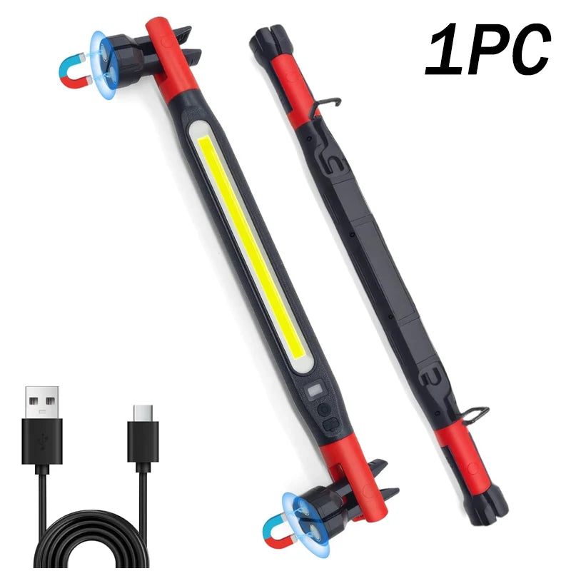 LED Magnet-Arbeitsleuchte – 700 Lumen, USB-C, Magnetfuß & Haken