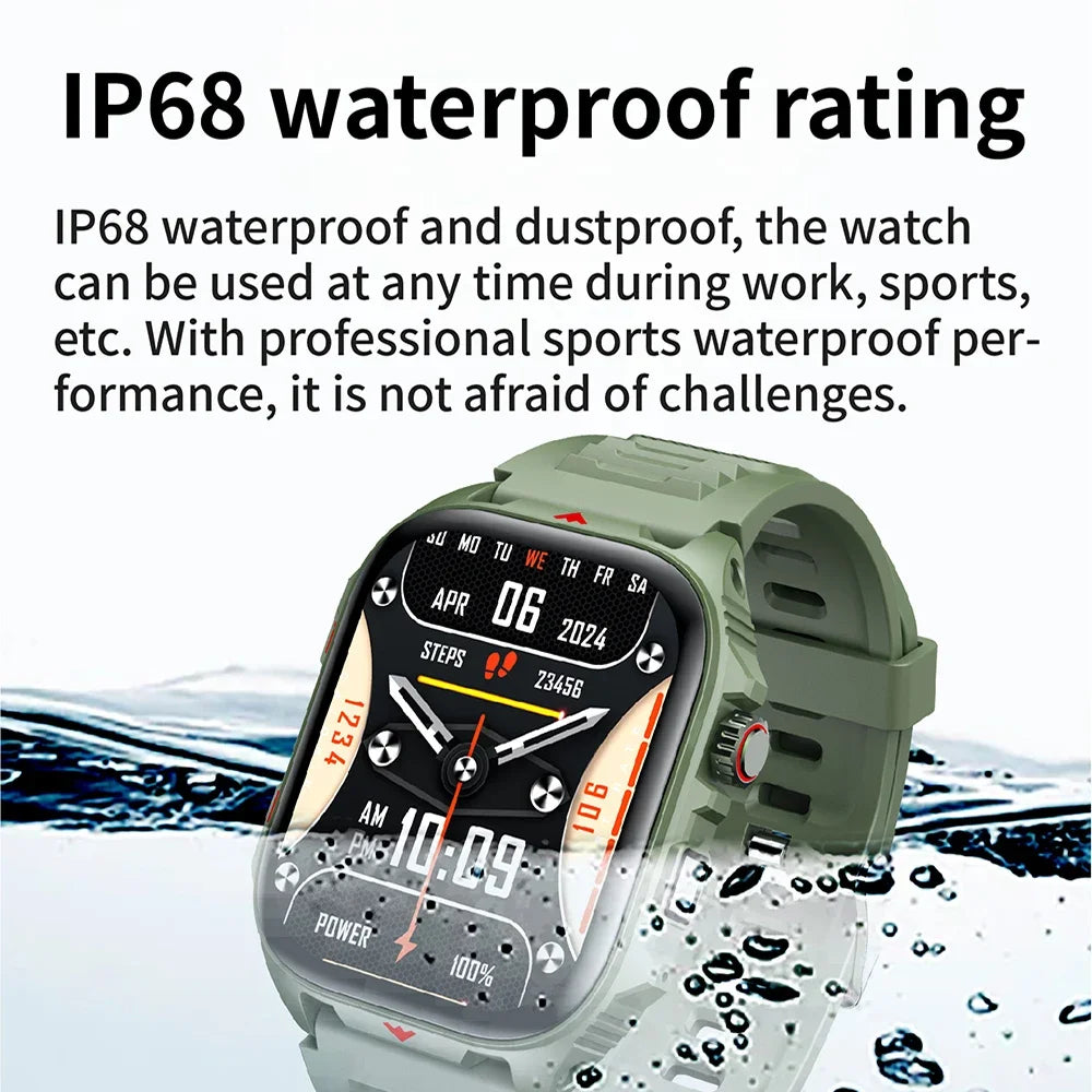 Smartwatch mit 2,01 Zoll OLED-Display, Bluetooth-Anrufen, Fitness-Tracking und IP68