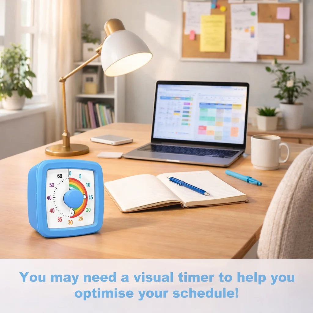 Visueller 60-Minuten-Countdown-Timer mit Nachtlicht und Zahlenanzeige
