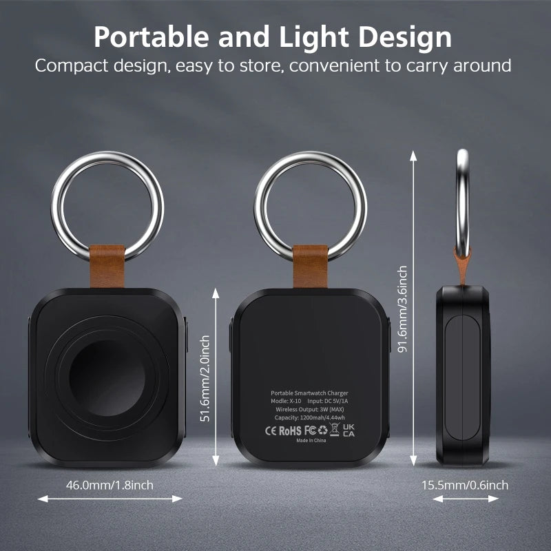 Magnetisches Mini-Ladegerät & Powerbank 1200 mAh für Apple Watch