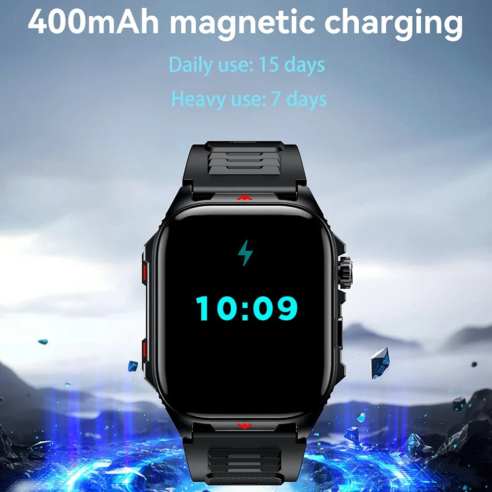 Smartwatch mit 2,01 Zoll OLED-Display, Bluetooth-Anrufen, Fitness-Tracking und IP68