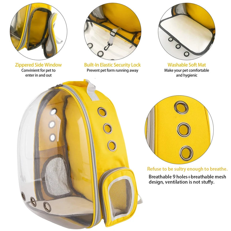 Haustier-Rucksack Weltraumkapsel – Transparent, für Katzen & Hunde