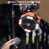 Camping-Ventilator mit Akku & LED-Licht | Tragbar für Outdoor & Zelt