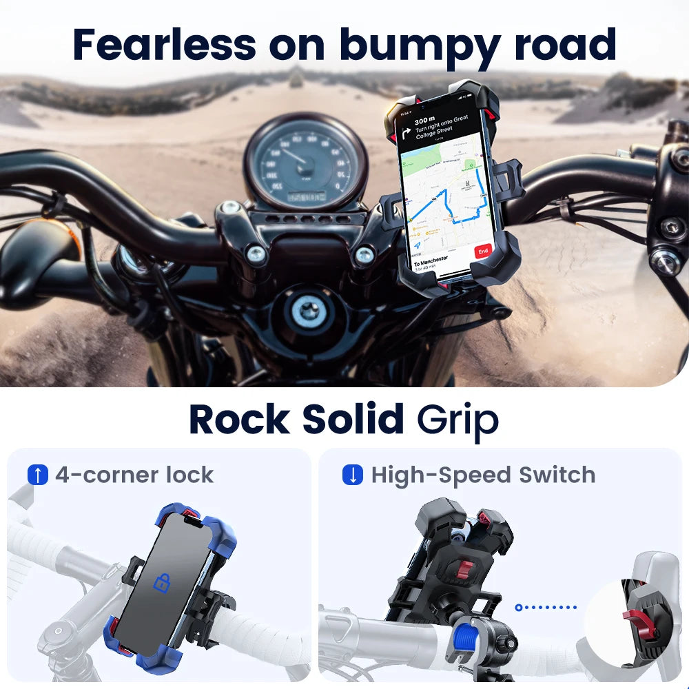 Universelle Fahrrad-Handyhalterung mit 360-Grad-Drehung für Smartphones von 4,7 bis 7 Zoll