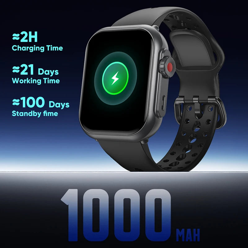 Smartwatch für Damen und Herren mit AMOLED-Touchscreen, Edelstahlarmband und Gesundheitsfunktionen