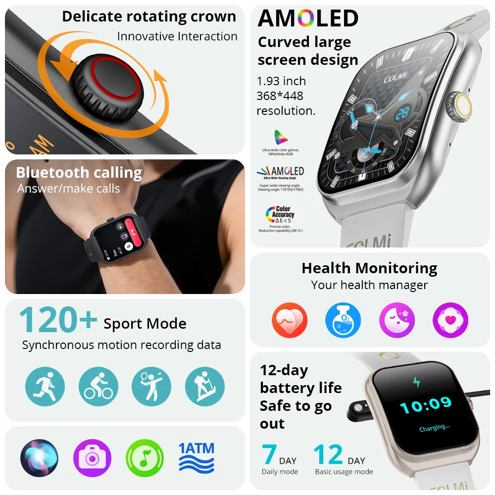 COLMI P86 Smartwatch – 1,93" AMOLED, Bluetooth-Anrufe & IP68