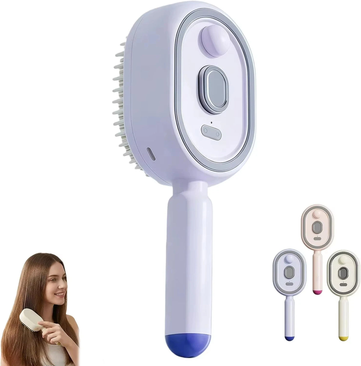 3-in-1 elektrischer Spray-Massagekamm mit Dampf-, Luftkissen- und Kopfhautmassagefunktion