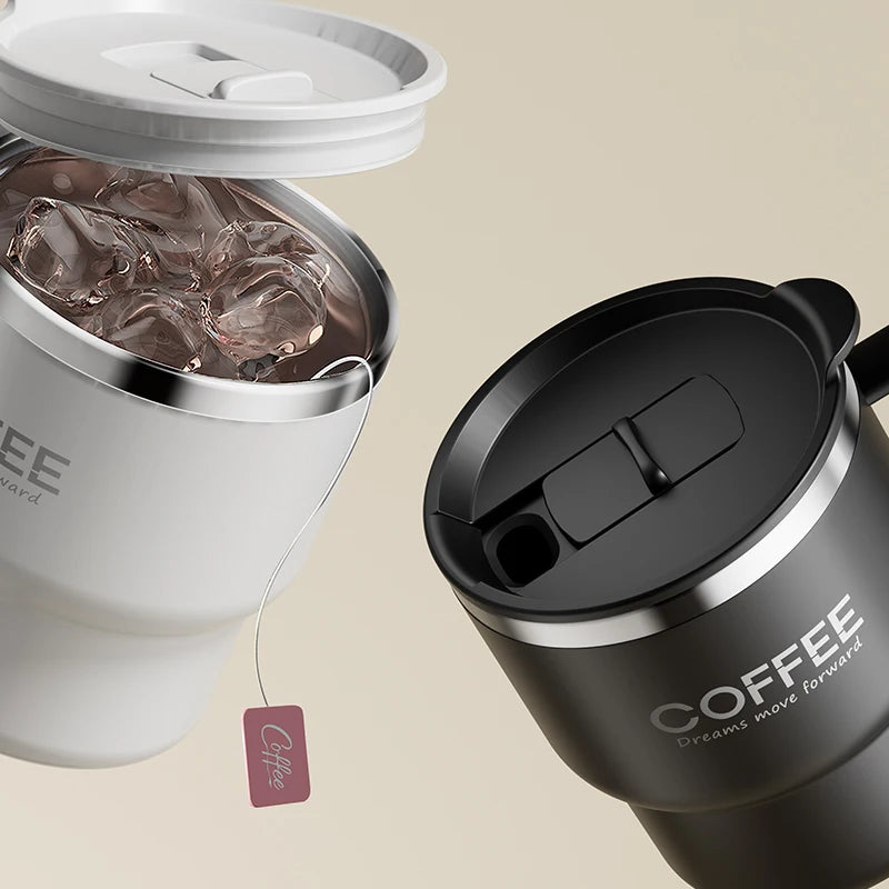 Edelstahl Kaffeebecher Doppelwandig mit Griff 