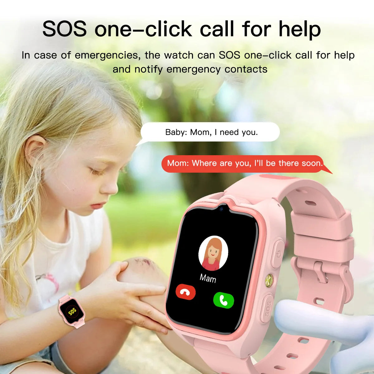 Kinder-Smartwatch 4G mit GPS, Videoanruf & SOS