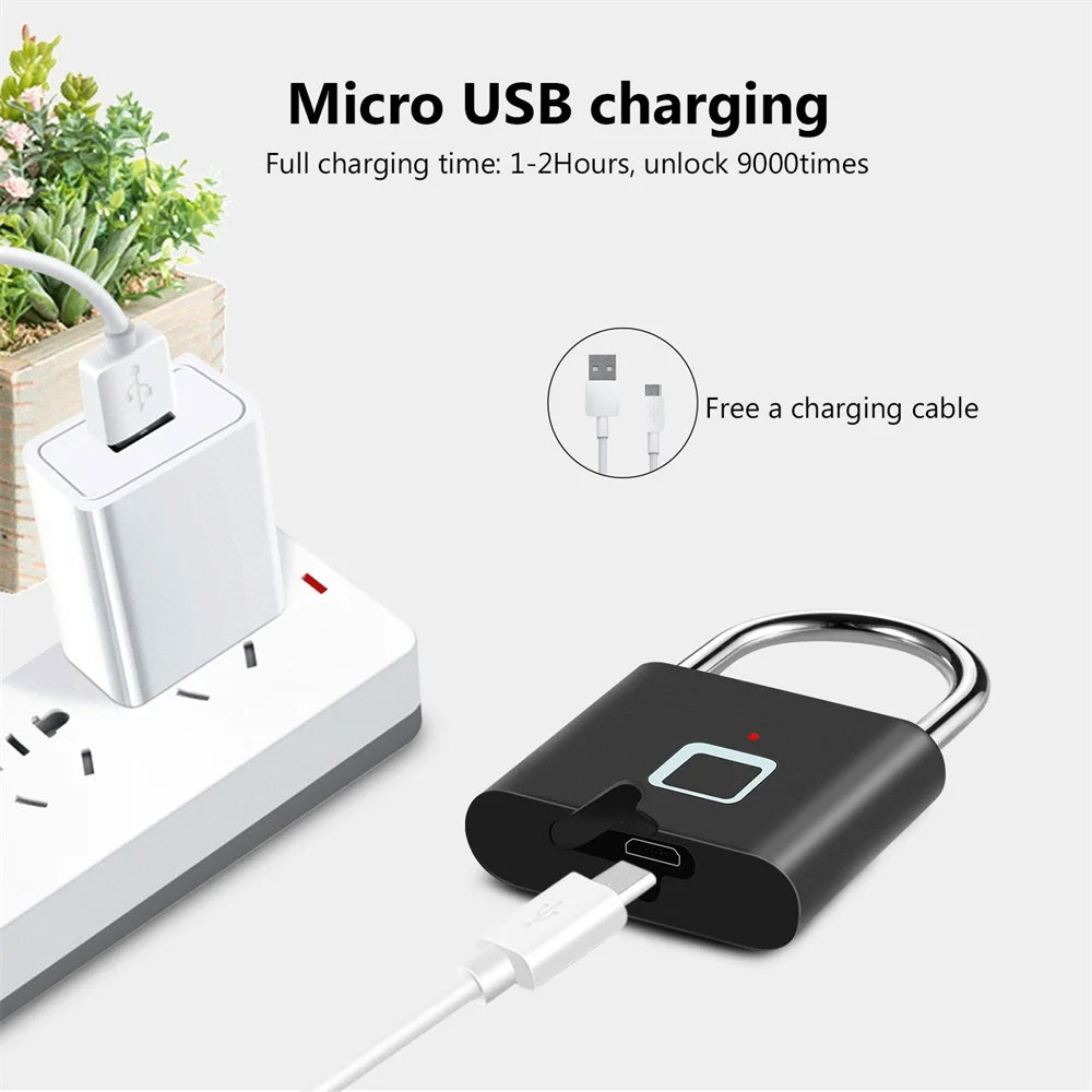 Fingerabdruck-Vorhängeschloss – USB-aufladbar, IP67, schlüssellos