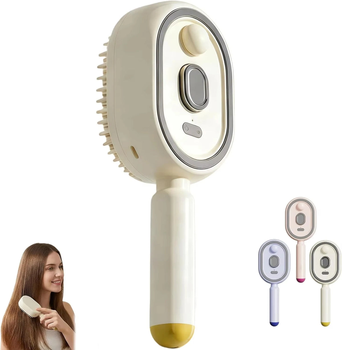3-in-1 elektrischer Spray-Massagekamm mit Dampf-, Luftkissen- und Kopfhautmassagefunktion