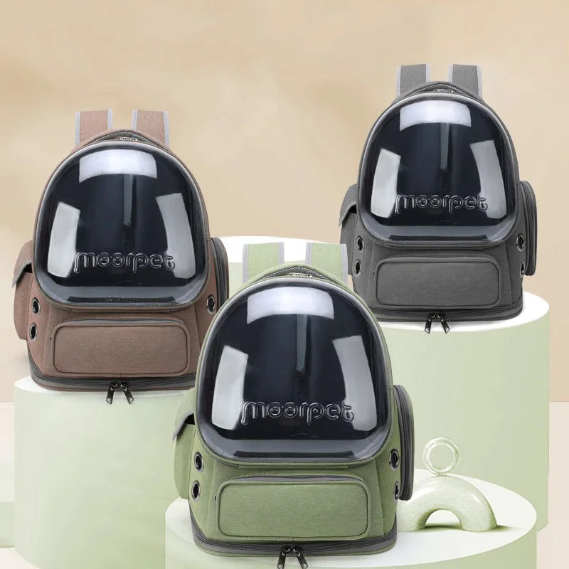 Katzen-Transportrucksack transparent & atmungsaktiv | Für Katzen & kleine Hunde