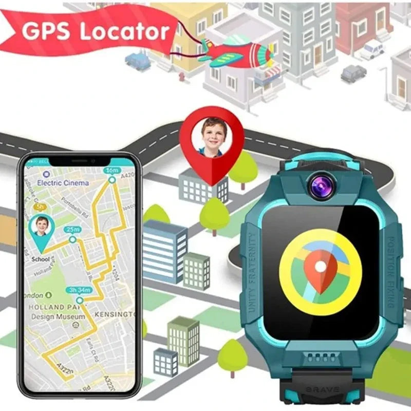 Kinder Smartwatch 4G SIM-Karte | GPS, SOS, WLAN, IP67 wasserdicht