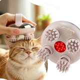 Haustier-Massagegerät elektrisch | 4 Köpfe, Rotlicht, kabellos – Entspannung für Hunde & Katzen