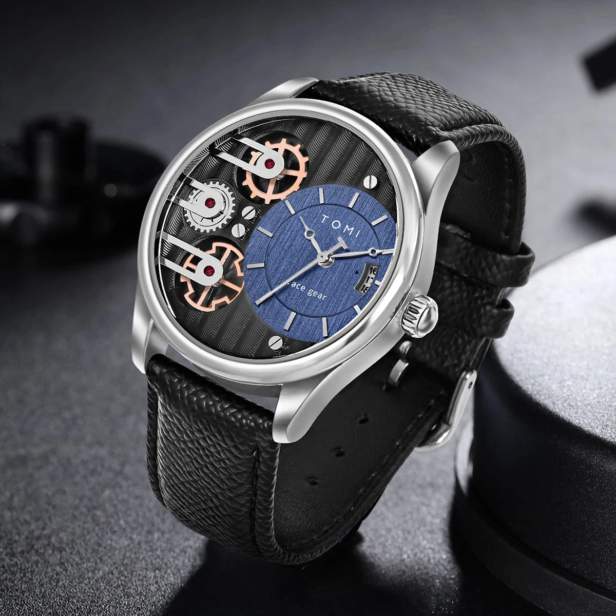 Herren Quarzuhr Geschenkset | 2 PU-Leder Armbänder | Schlicht, Business