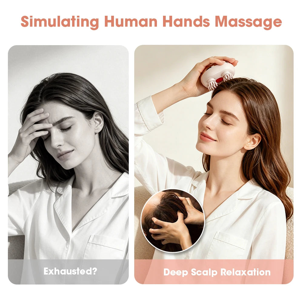 Elektrisches Haustier-Massagegerät: "Elektrisches Haustier-Massagegerät mit Rotlicht, 2 Stufen und 4 Köpfen für Kopf und Nacken"