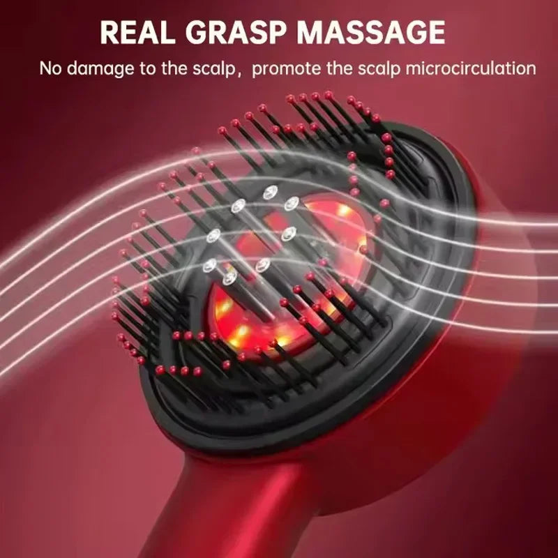 Elektrischer Massagekamm mit Rotlicht – 3 Modi & Öl-Applikator
