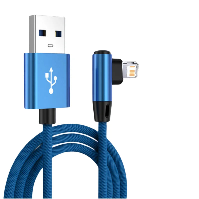 90° iPhone Ladekabel | 3A Schnellladen & Nylon – 1m & 2m