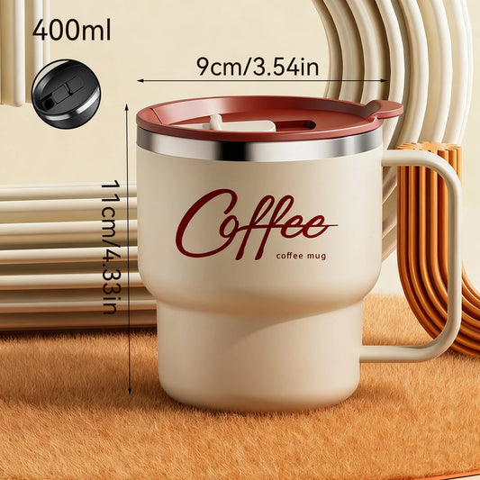 Edelstahl Kaffeebecher Doppelwandig mit Griff 